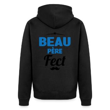 beau-pèrefect cadeau beau-papa anniversaire humour - Veste à capuche bio Premium Unisexe - noir - Dos - Nico (187cm)