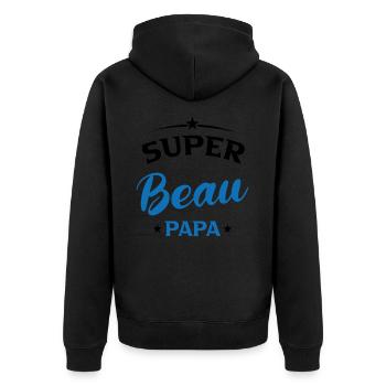 Beau-père Cadeau Super beau papa - Veste à capuche bio Premium Unisexe - noir - Dos - Nico (187cm)