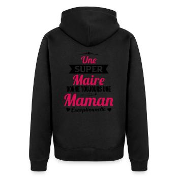 Maire Future Maman Cadeau Drôle - Veste à capuche bio Premium Unisexe - noir - Dos - Nico (187cm)