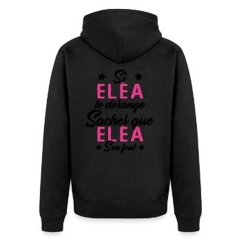 Si Eléa te dérange saches que Eléa s en fout - Veste à capuche bio Premium Unisexe - noir - Dos - Nico (187cm)