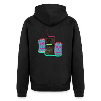 NOS4LINE - Unisex Premium Organic Zip Hoodie - black - Back - Nico (187cm)