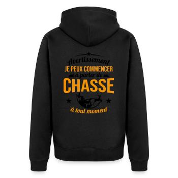 Parler De Chasse à Tout Moment Cadeau Chasseur - Veste à capuche bio Premium Unisexe - noir - Dos - Nico (187cm)