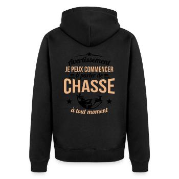 Parler De Chasse à Tout Moment Cadeau Chasseur - Veste à capuche bio Premium Unisexe - noir - Dos - Nico (187cm)