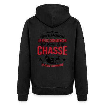 Parler De Chasse à Tout Moment Cadeau Chasseur - Veste à capuche bio Premium Unisexe - noir - Dos - Nico (187cm)