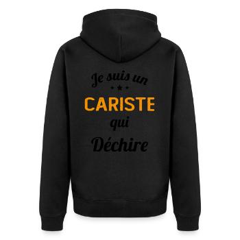 je suis un cariste qui déchire - Veste à capuche bio Premium Unisexe - noir - Dos - Nico (187cm)