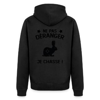 Ne Pas déranger Je Chasse ! - Veste à capuche bio Premium Unisexe - noir - Dos - Nico (187cm)
