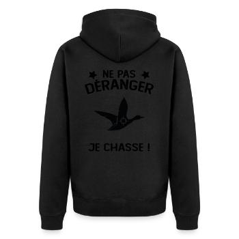 Ne Pas déranger Je Chasse ! - Veste à capuche bio Premium Unisexe - noir - Dos - Nico (187cm)