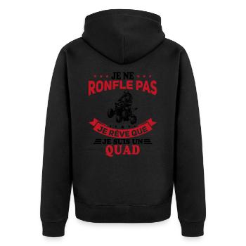 Je Ne Ronfle Pas Je Rêve Que Je Suis Un Quad - Veste à capuche bio Premium Unisexe - noir - Dos - Nico (187cm)