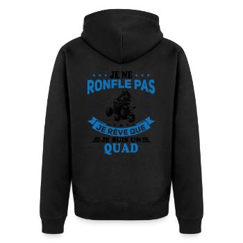 Je Ne Ronfle Pas Je Rêve Que Je Suis Un Quad - Veste à capuche bio Premium Unisexe - noir - Dos - Nico (187cm)
