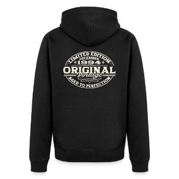 Original December 1994 28th birthday gift - Unisex Premium Organic Zip Hoodie - black - Back - Nico (187cm)