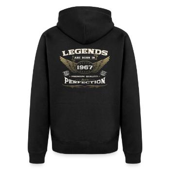 56e anniversaire légende né en 1967 homme de cadeau - Veste à capuche bio Premium Unisexe - noir - Dos - Nico (187cm)