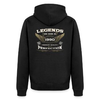 33e anniversaire légende né en 1990 homme de cadeau - Veste à capuche bio Premium Unisexe - noir - Dos - Nico (187cm)