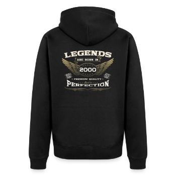23ème anniversaire légende vintage 2000 cadeau homme - Veste à capuche bio Premium Unisexe - noir - Dos - Nico (187cm)