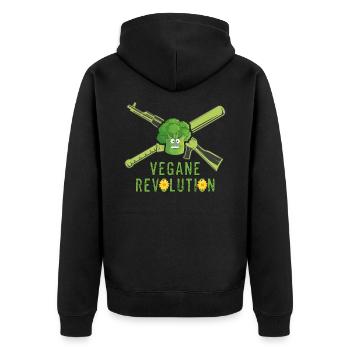 Révolution végane - Veste à capuche bio Premium Unisexe - noir - Dos - Nico (187cm)
