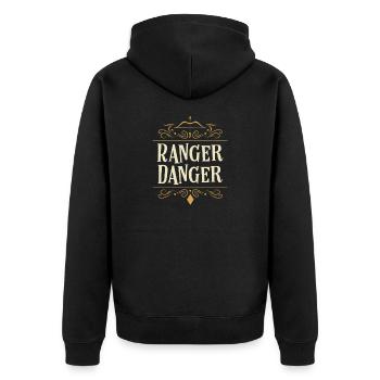Ranger Danger Hunters Mark Rogue Class - Unisex Premium Organic Zip Hoodie - black - Back - Nico (187cm)