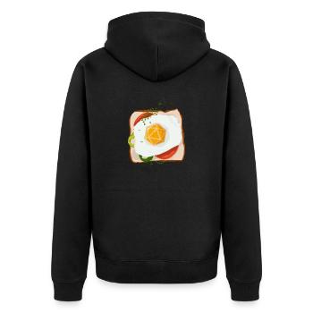 Polyhedral D20 Dice Egg Sandwich Tabletop RPG - Unisex Premium Organic Zip Hoodie - black - Back - Nico (187cm)