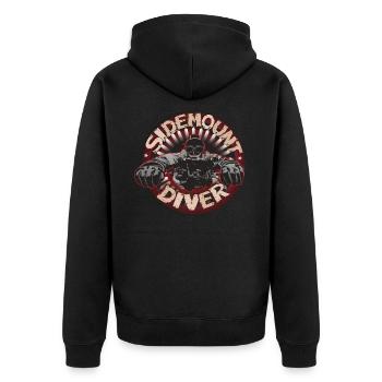 Sidemount Diver Gift Technical Diving - Unisex Premium Organic Zip Hoodie - black - Back - Nico (187cm)