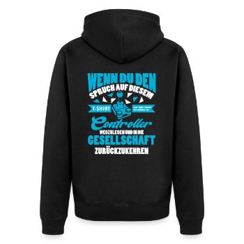 Gamer Zocker Games Pc Lustiges Gaming Spruch - Unisex Premium Bio Zip Hoodie - Schwarz - Hinten - Nico (187cm)