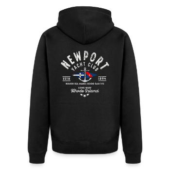 Newport Yacht Club Rhode Island - Veste à capuche bio Premium Unisexe - noir - Dos - Nico (187cm)