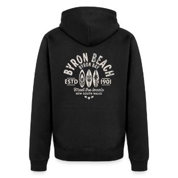 Byron beach surf - Veste à capuche bio Premium Unisexe - noir - Dos - Nico (187cm)