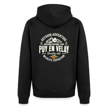 Le Puy en Velay outdoor Auvergne - Veste à capuche bio Premium Unisexe - noir - Dos - Nico (187cm)