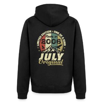 July 2006 Birthday Gift 2006 July 2006 - Unisex Premium Organic Zip Hoodie - black - Back - Nico (187cm)