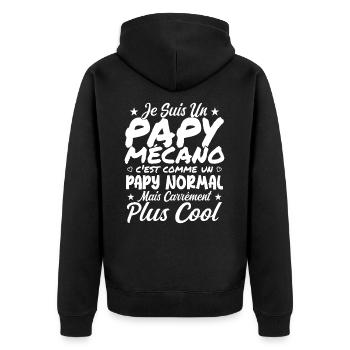 I'm a mechanic grandpa like a normal grandpa - Unisex Premium Organic Zip Hoodie - black - Back - Nico (187cm)