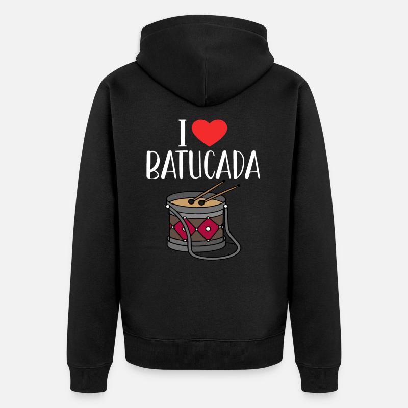 Humour tambour batucada - Veste à capuche bio Premium Unisexe - noir