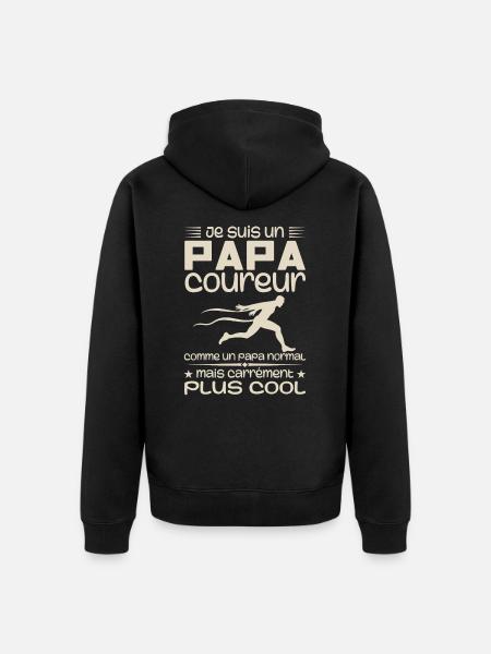 I'm a marathon runner dad - Unisex Premium Organic Zip Hoodie - black