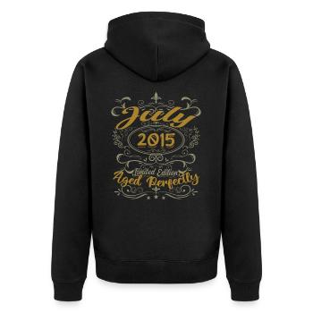 July 2015 Birthday July 2015 Gift 2015 - Unisex Premium Organic Zip Hoodie - black - Back - Nico (187cm)