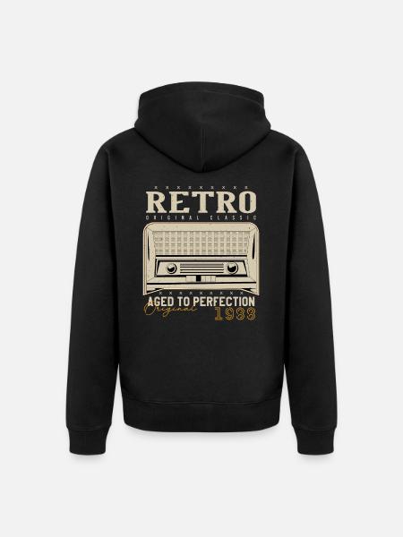 Retro 1988 Birthday Gift 1988 Vintage 1988 - Unisex Premium Organic Zip Hoodie - black