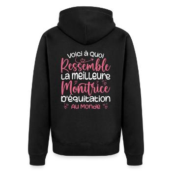 La Meilleure Monitrice D'équitation Au Monde - Veste à capuche bio Premium Unisexe - noir - Dos - Nico (187cm)