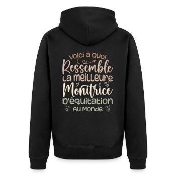 La Meilleure Monitrice D'équitation Au Monde - Veste à capuche bio Premium Unisexe - noir - Dos - Nico (187cm)