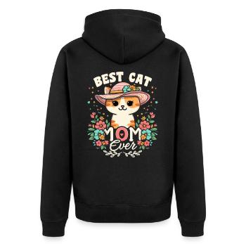 Best Cat Mom Ever Funny Mothers Day - Cute Cat - Veste à capuche bio Premium Unisexe - noir - Dos - Nico (187cm)