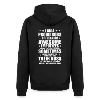 Humor, Coole Zitate, Vatertag - Unisex Premium Bio Zip Hoodie - Schwarz - Hinten - Nico (187cm)