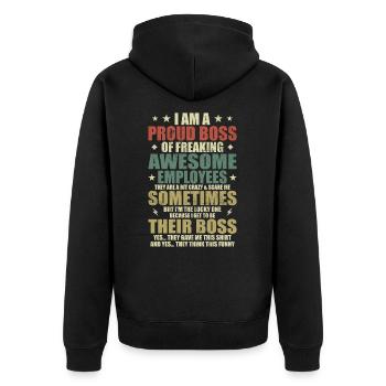 Humor, Coole Zitate, Vatertag - Unisex Premium Bio Zip Hoodie - Schwarz - Hinten - Nico (187cm)