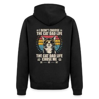 I didn't choose the cat dad life - Veste à capuche bio Premium Unisexe - noir - Dos - Nico (187cm)