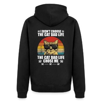 I didn't choose the cat dad life - Veste à capuche bio Premium Unisexe - noir - Dos - Nico (187cm)