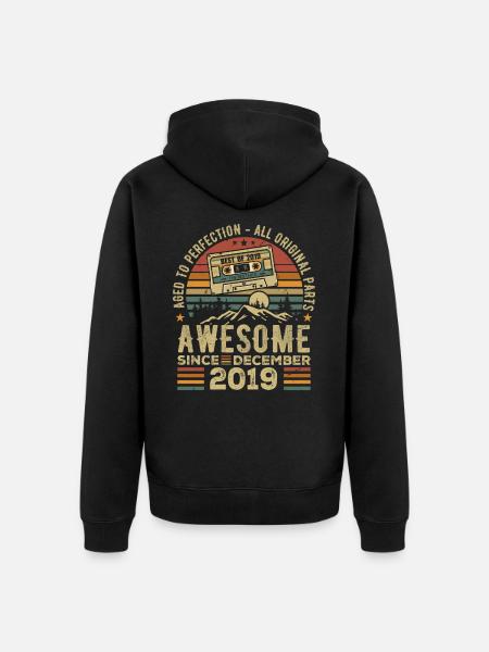 Birthday December 2019 | December 2019 Gift - Unisex Premium Organic Zip Hoodie - black