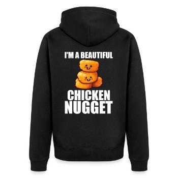 Cute Chicken Nugget For Women Chicken Nugget Lover - Veste à capuche bio Premium Unisexe - noir - Dos - Nico (187cm)