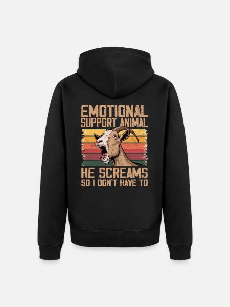 Emotional Support Animal - Unisex Premium Organic Zip Hoodie - black