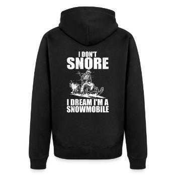 I don't snore i dream i'm a snowmobile - Unisex Premium Organic Zip Hoodie - black - Back - Nico (187cm)