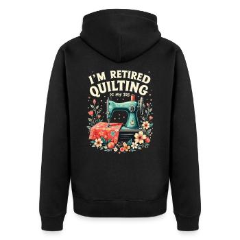 Quilten Frauen Mama Oma Stich Näherin Quilter - Unisex Premium Bio Zip Hoodie - Schwarz - Hinten - Nico (187cm)