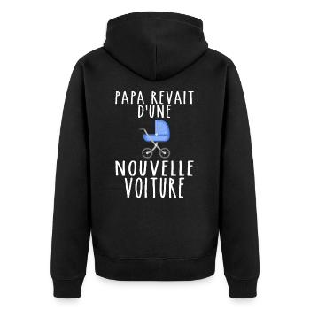 Dad Gift Future Dad - New Dad Car - Unisex Premium Organic Zip Hoodie - black - Back - Nico (187cm)