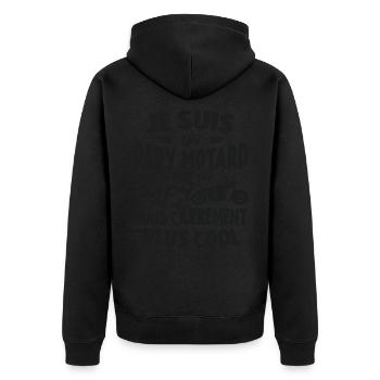 Je Suis Un Papy Motard Plus Cool - Veste à capuche bio Premium Unisexe - noir - Dos - Nico (187cm)