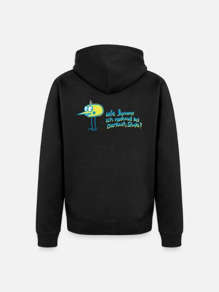 Wie komme ich nochmal ins Darknet, Schatz? - Unisex Premium Bio Zip Hoodie - Schwarz
