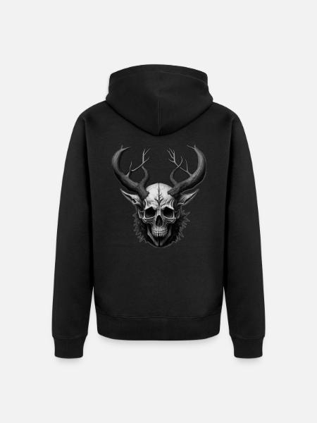 Dead Troll Head - Unisex Premium Bio Zip Hoodie - Schwarz