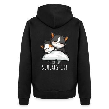 Cats Nightgown Official Sleep Shirt Cats - Unisex Premium Organic Zip Hoodie - black - Back - Nico (187cm)