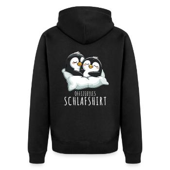 Penguin Nightgown Official Sleep Shirt Penguins - Unisex Premium Organic Zip Hoodie - black - Back - Nico (187cm)