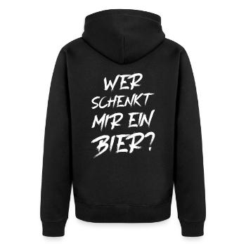 Qui va me donner une bière ? Festival de la bière de Majorque - Veste à capuche bio Premium Unisexe - noir - Dos - Nico (187cm)